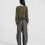 Sam Brushed Cashmere-Wool V-Neck Sweater Olive