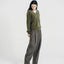 Sam Brushed Cashmere-Wool V-Neck Sweater Olive