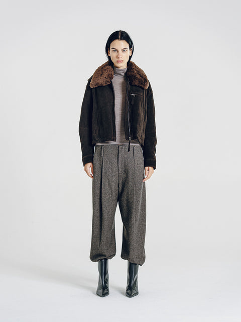 Finley Suede Shearling Padded Jacket
