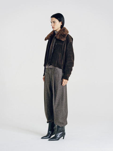 Finley Suede Shearling Padded Jacket