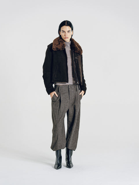 Finley Suede Shearling Padded Jacket