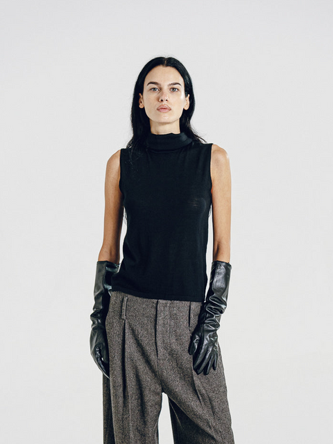 Sena Merino Funnel-Neck Tank Black