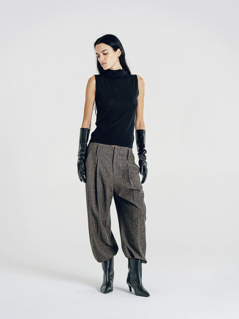 Sena Merino Funnel-Neck Tank Black