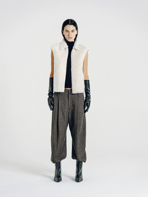 Teddy Wool Vest White