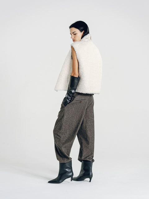 Teddy Wool Vest White