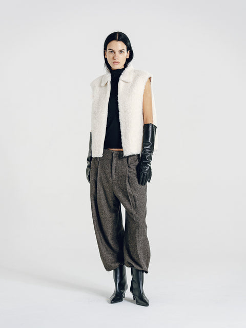 Teddy Wool Vest White