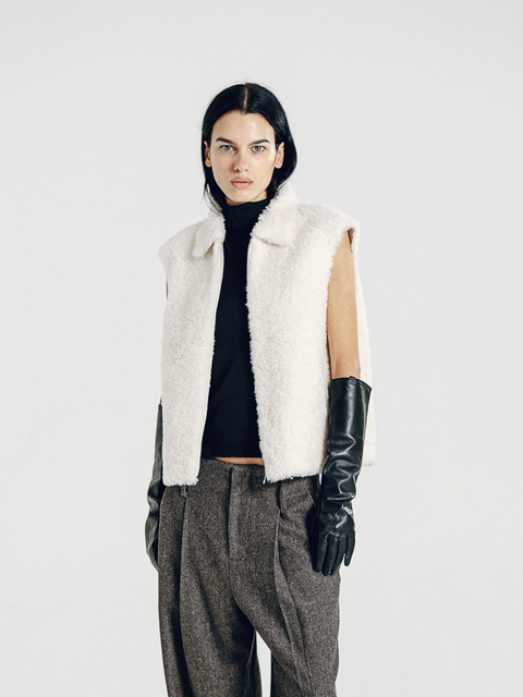 Teddy Wool Vest White