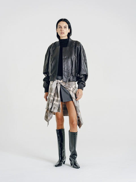 Quinn Leather Bomber Jacket