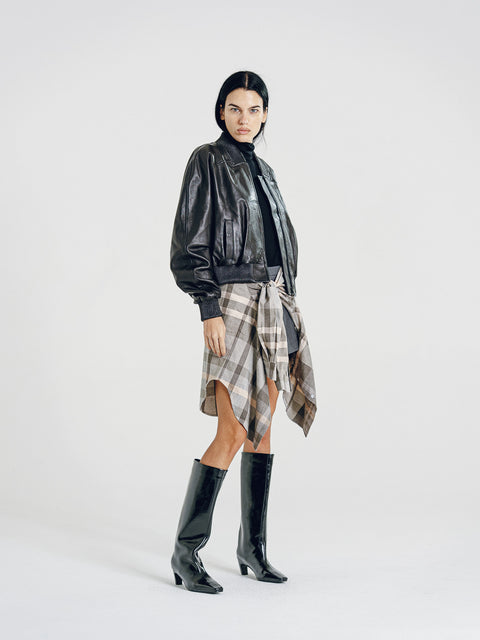 Quinn Leather Bomber Jacket