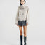 Wool Funnel-Neck Double-Breasted Coat Beige