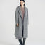 Brushed Wool-Cashmere Double-Breasted Coat Gray