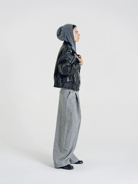 Ellis Brushed Cashmere-Wool Hooded Sweater Gray