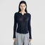 Semi-Sheer Ladder Stitch Sweater Navy