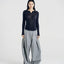 Semi-Sheer Ladder Stitch Sweater Navy