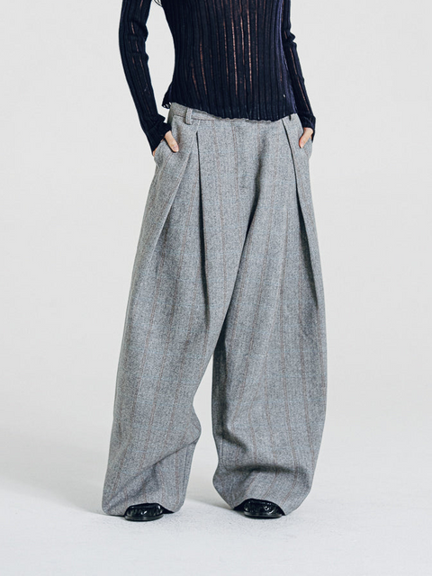 Hayes Herringbone Tweed Wide Leg Pants (Pre-Order)
