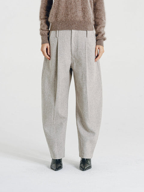 August Structured Wool Trousers Beige (Pre-Order)