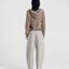 Ellis Brushed Cashmere-Wool Hooded Sweater Taupe