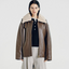 Drew Brown Leather Shearling Aviator Jacket