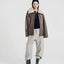 Drew Brown Leather Shearling Aviator Jacket