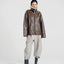 Drew Brown Leather Shearling Aviator Jacket