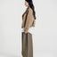 Wool Funnel-Neck Double-Breasted Coat Camel