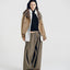 Wool Funnel-Neck Double-Breasted Coat Camel