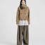 Wool Funnel-Neck Double-Breasted Coat Camel