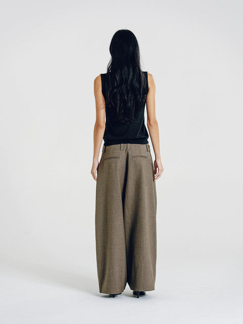 Robin Olive-Brown Wide-Leg Trousers