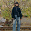 GV Vegan Leather Detailed Jacket Noir Navy