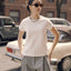 CZ25011 White Embroidered Tee