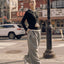 Sora Two tone Wool Blend Knit Top Black