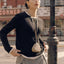 Sora Two tone Wool Blend Knit Top Black