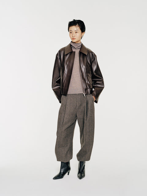 Cooper V-leather Cropped Jacket