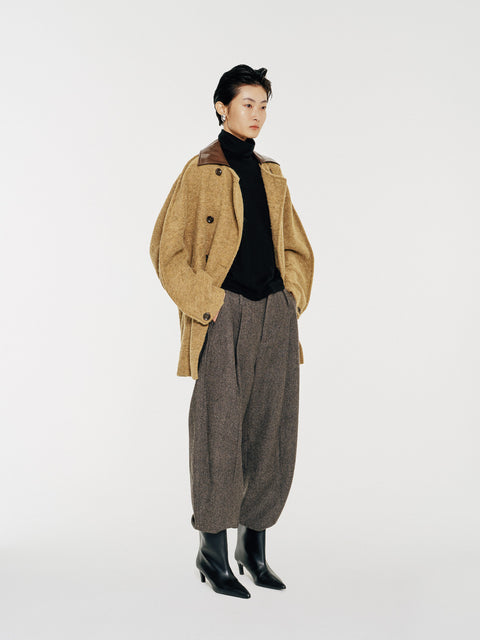 Marlowe Contrast Collar Wool Coat