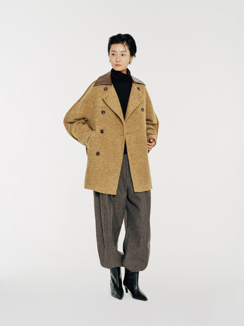 Marlowe Contrast Collar Wool Coat