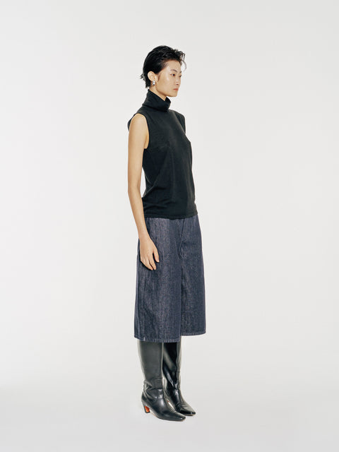 LT25079 Funnel-Neck Wool Tank Top