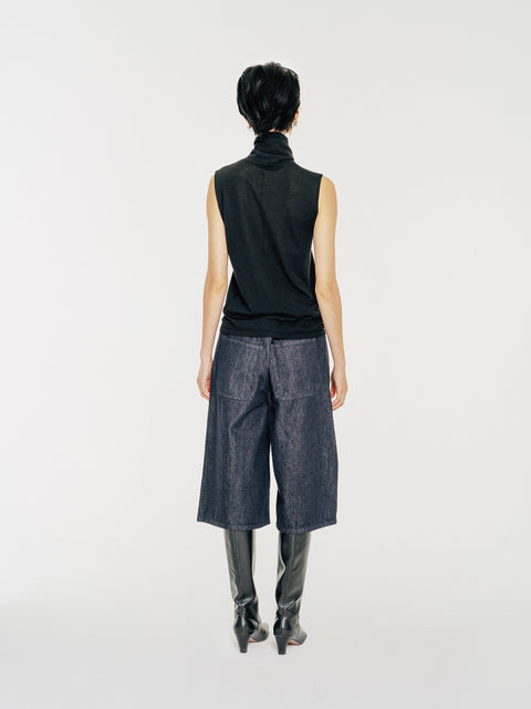 LT25079 Funnel-Neck Wool Tank Top