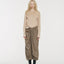 Sora Two tone Wool Blend Knit Top Oatmeal