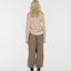 Sora Two tone Wool Blend Knit Top Oatmeal