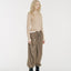 Sora Two tone Wool Blend Knit Top Oatmeal