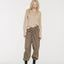 Sora Two tone Wool Blend Knit Top Oatmeal