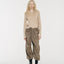 Sora Two tone Wool Blend Knit Top Oatmeal