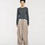 Sora Two tone Wool Blend Knit Top Gray