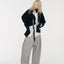 Hayes Herringbone Tweed Wide Leg Pants
