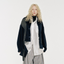 GV Vegan Leather Detailed Jacket Noir Navy