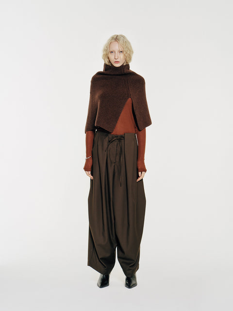 Tate Wool-Blended Barrel Pleated Pants