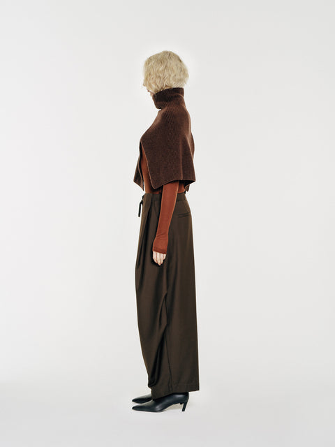 Tate Wool-Blended Barrel Pleated Pants