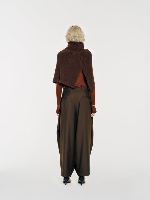 Tate Wool-Blended Barrel Pleated Pants