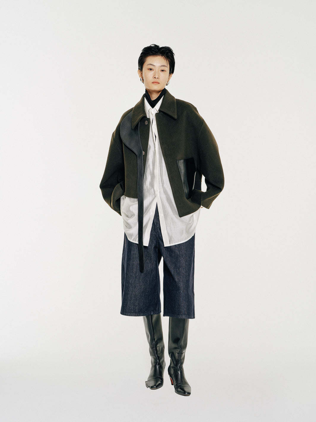 GV Vegan Leather Detailed Jacket Noir Olive – Mute by JL