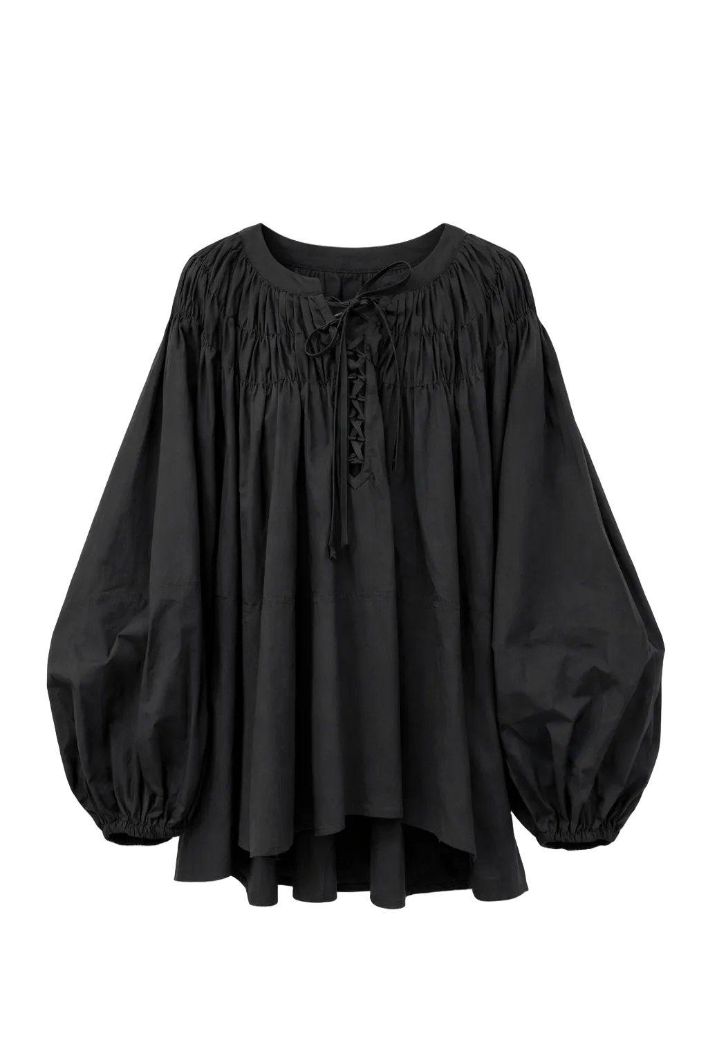 LT26051B Gathered Blouse Black – Mute by JL